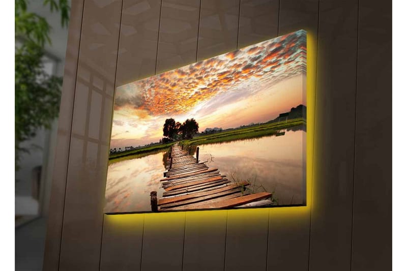 Veggdekorasjon LED-belysning Canvas Bilde - Innredning - Bilder & kunst - Lerretsbilder