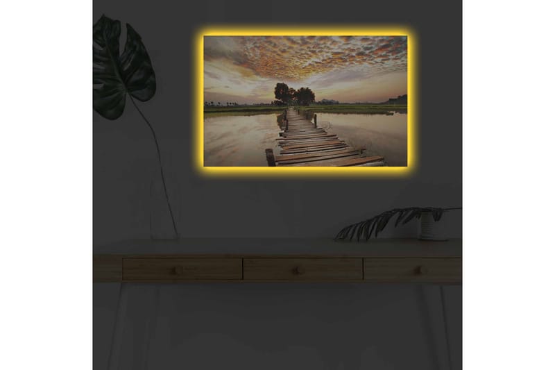 Veggdekorasjon LED-belysning Canvas Bilde - Innredning - Bilder & kunst - Lerretsbilder