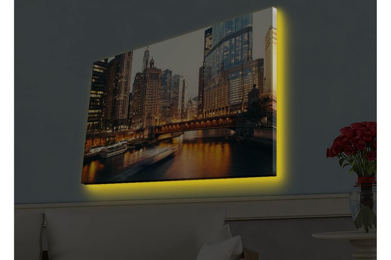 Veggdekorasjon LED-belysning Canvas Bilde - Innredning - Bilder & kunst - Lerretsbilder