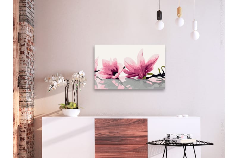 Gjør-det-selv-maleri Magnolia Hvit 60x40 cm - Artgeist sp. z o. o. - Innredning - Bilder & kunst - Male selv