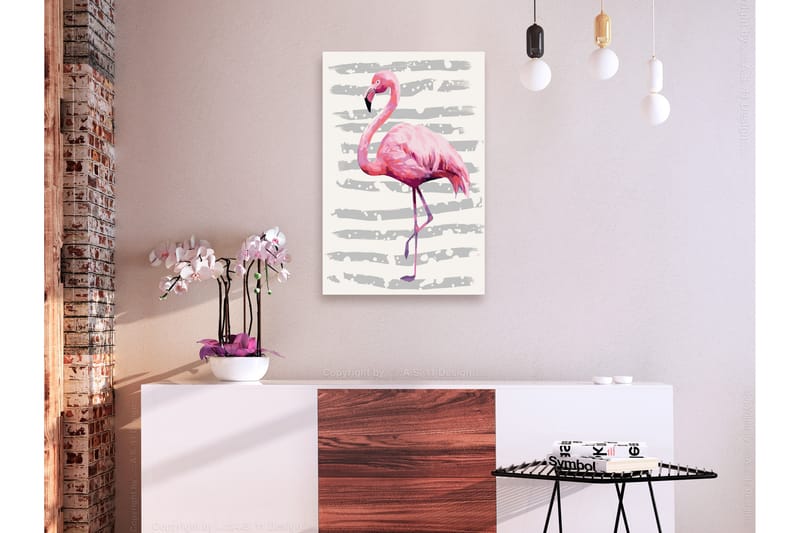 Gjør-det-selv-maleri Vakker Flamingo 40x60 cm - Artgeist sp. z o. o. - Innredning - Bilder & kunst - Male selv