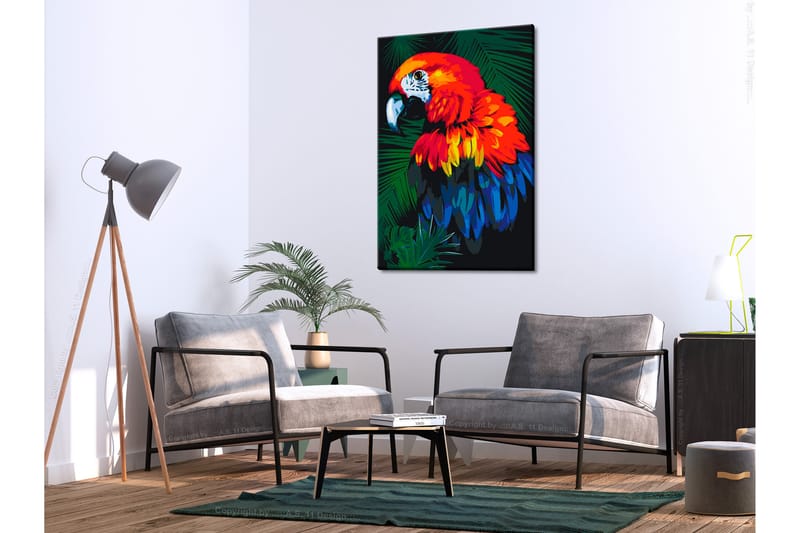 Gjør-det-selv Maleri Parrot 40x60 cm - Artgeist sp. z o. o. - Innredning - Bilder & kunst - Male selv