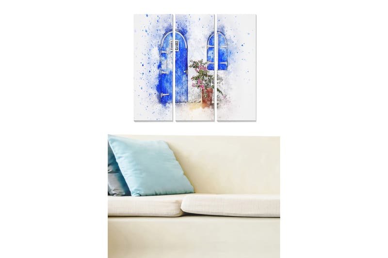 Canvasbilde Abstract 3-pk Flerfarget - 22x05 cm - Innredning - Bilder & kunst - Posters