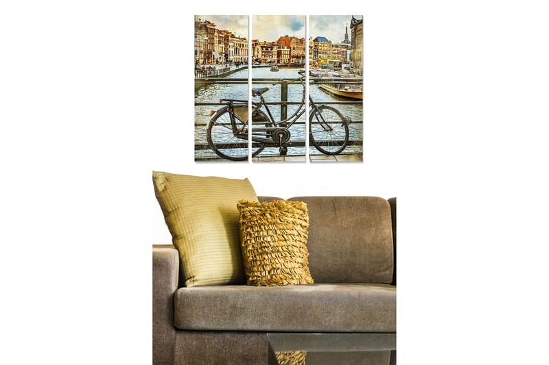 Canvasbilde City 3-pk flerfarget - 22x05 cm - Innredning - Bilder & kunst - Posters