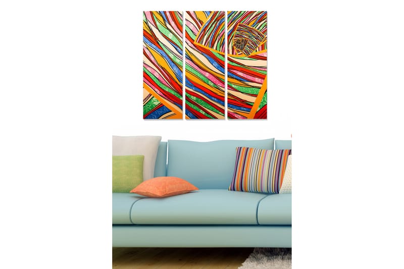 Canvasbilde Colorful 3-pk Flerfarget - 20x50 cm - Innredning - Bilder & kunst - Posters