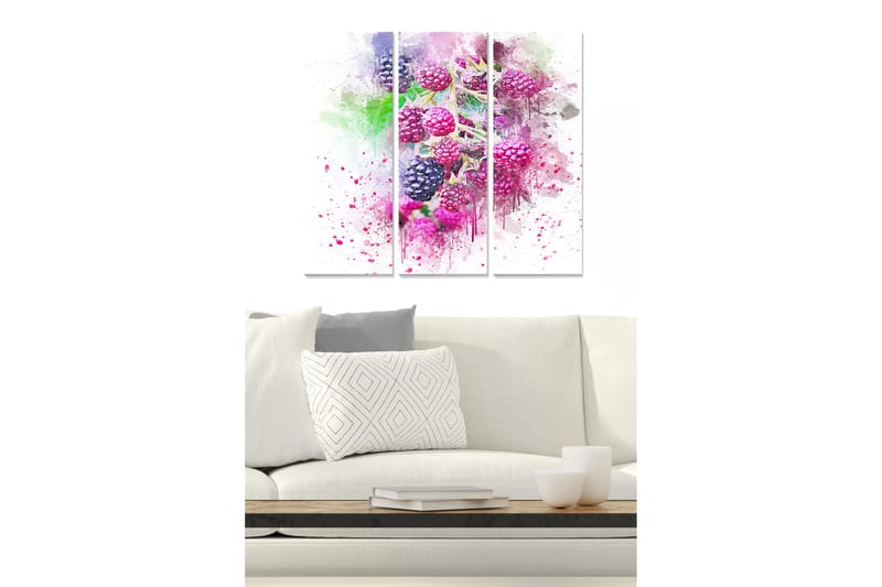 Canvasbilde Floral 3-pk flerfarget - 22x05 cm - Innredning - Bilder & kunst - Posters