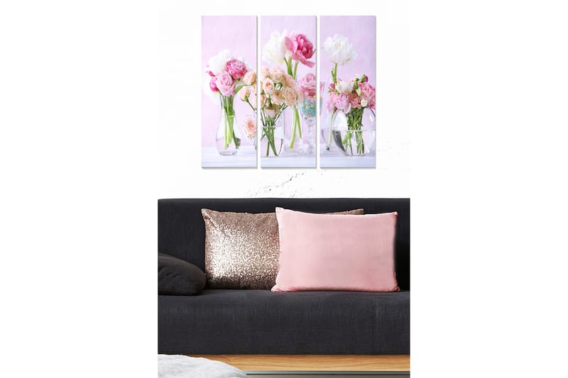 Canvasbilde Floral 3-pk flerfarget - 22x05 cm - Innredning - Bilder & kunst - Posters