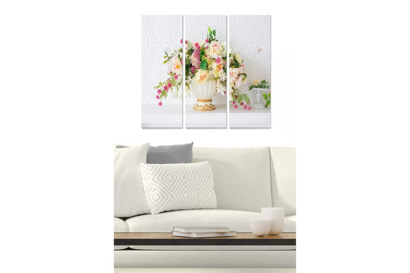 Canvasbilde Floral 3-pk flerfarget - 22x05 cm - Innredning - Bilder & kunst - Posters