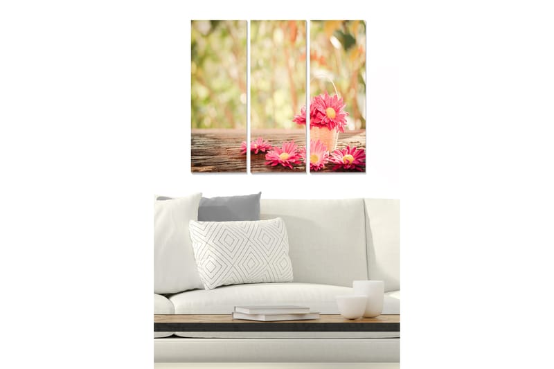 Canvasbilde Floral 3-pk flerfarget - 22x05 cm - Innredning - Bilder & kunst - Posters