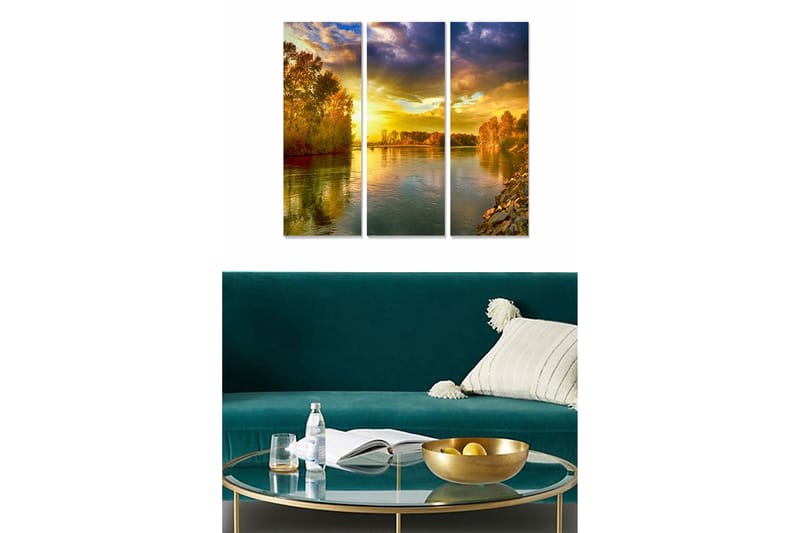 Canvasbilde Scenic 3-pk flerfarget - 22x05 cm - Innredning - Bilder & kunst - Posters