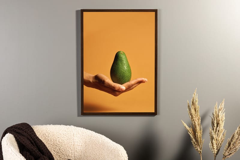 Poster Avocado 21x30 cm - Orange/Grøn - Innredning - Bilder & kunst - Posters