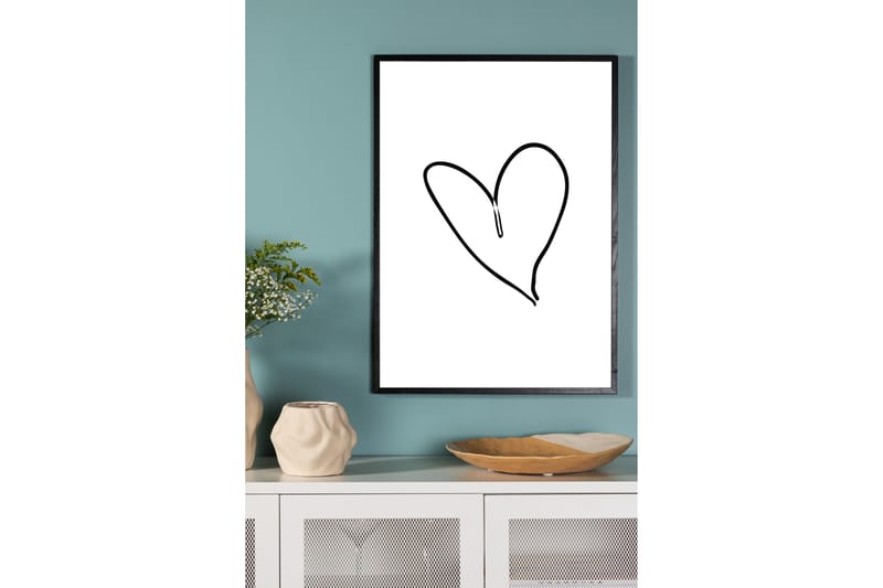 Poster Heart 21x30 cm - Sort/Hvid - Innredning - Bilder & kunst - Posters