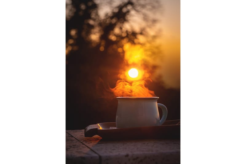 Poster Morning coffee 21x30 cm - Orange/Sort - Innredning - Bilder & kunst - Posters