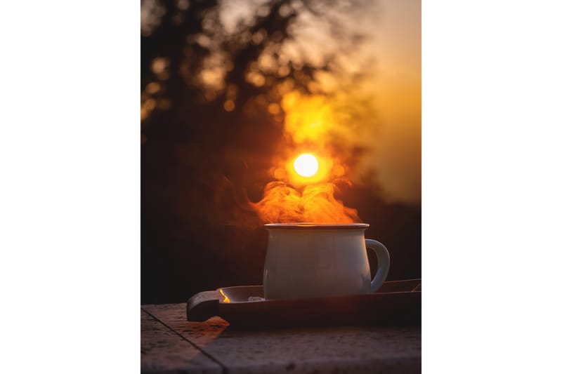 Poster Morning coffee 30x40 cm - Orange/Sort - Innredning - Bilder & kunst - Posters