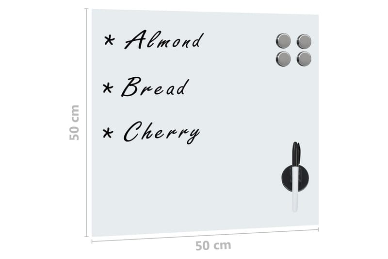 Veggmontert magnetisk tavle glass 50x50 cm - Innredning - Bilder & kunst - Presentasjonstavle & tegnetavle - Whiteboard