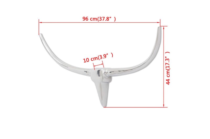 Veggmontert Aluminium Oksehode Dekorasjon Sølv 100 cm - Innredning - Dekorasjon