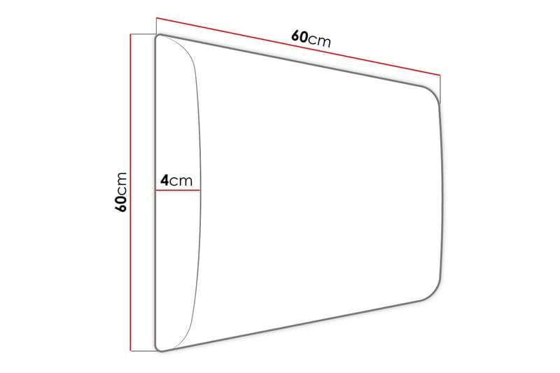 Zaratuz Polstret veggpanel 60x60 cm - Grå - Innredning - Dekorasjon