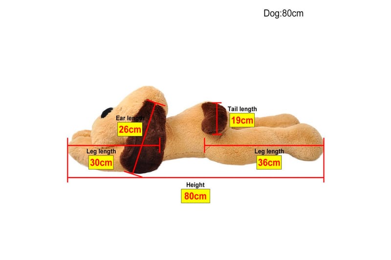 Lekehund i plysj brun 80 cm - Innredning - Innredning barnerom - Leketøy & leker