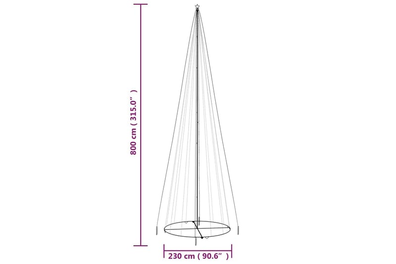 beBasic Juletre kjegleformet flerfarget 1134 lysdioder 230x800 cm - Innredning - Julepynt & helgedekorasjon - Julepynt & juledekorasjon - Plastjuletre