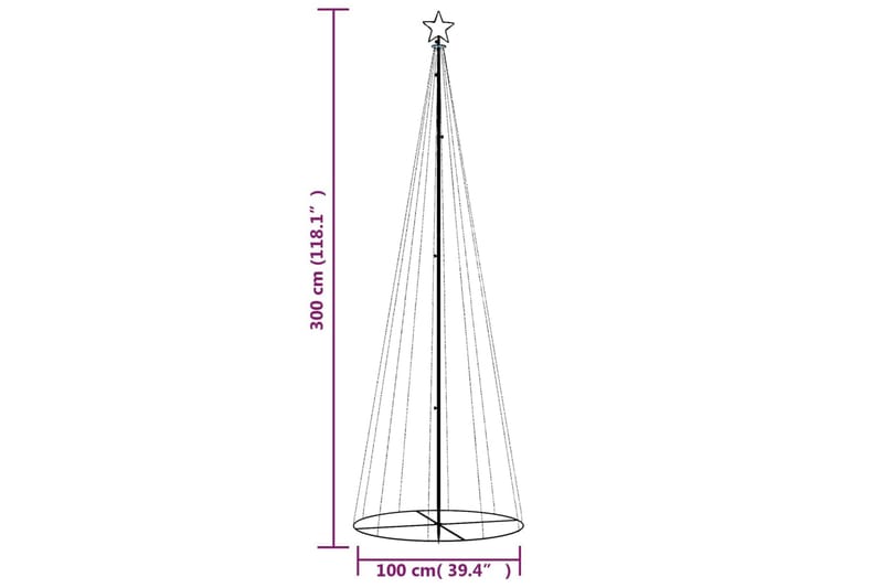 beBasic Juletre kjegleformet varmhvit 310 lysdioder 100x300 cm - Innredning - Julepynt & helgedekorasjon - Julepynt & juledekorasjon - Plastjuletre