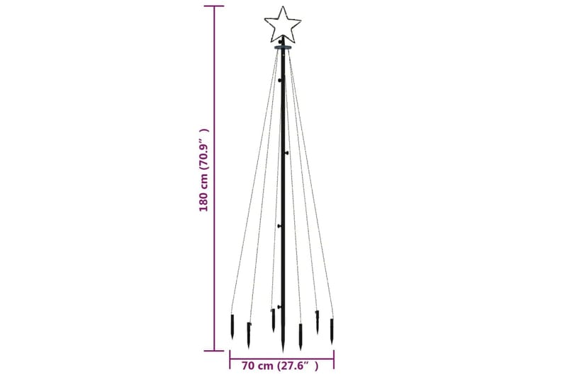 beBasic Juletre med bakkeplugg 108 LED flerfarget 180 cm - Innredning - Julepynt & helgedekorasjon - Julepynt & juledekorasjon - Plastjuletre