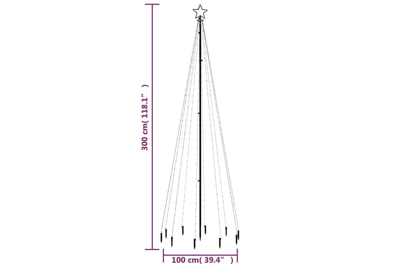 beBasic Juletre med bakkeplugg 310 LED blå 300 cm - Innredning - Julepynt & helgedekorasjon - Julepynt & juledekorasjon - Plastjuletre