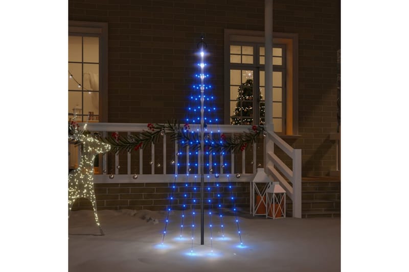 beBasic Juletre på flaggstang 108 LED blå 180 cm - Innredning - Julepynt & helgedekorasjon - Julepynt & juledekorasjon - Plastjuletre