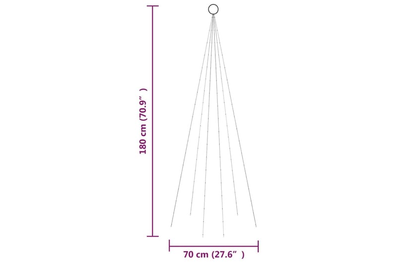 beBasic Juletre på flaggstang 108 LED fargerik 180 cm - Innredning - Julepynt & helgedekorasjon - Julepynt & juledekorasjon - Plastjuletre