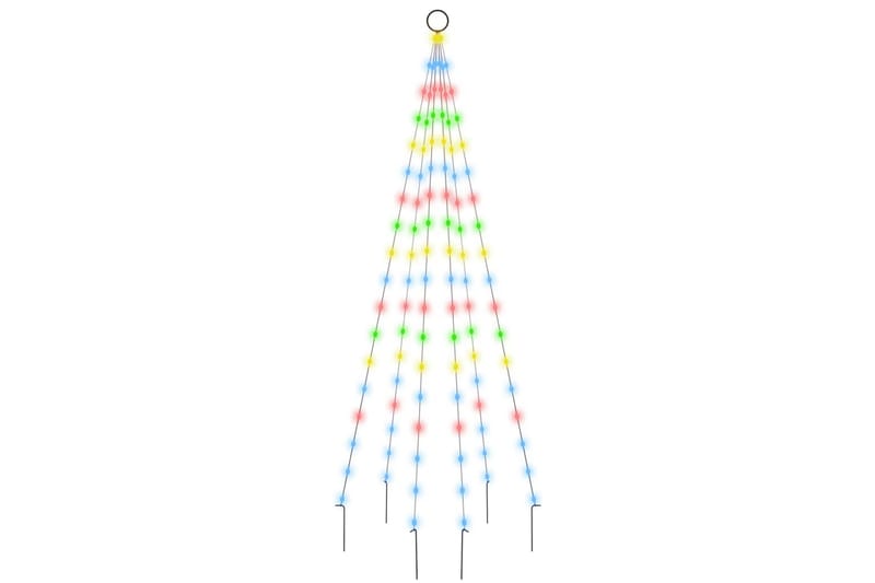 beBasic Juletre på flaggstang 108 LED fargerik 180 cm - Innredning - Julepynt & helgedekorasjon - Julepynt & juledekorasjon - Plastjuletre