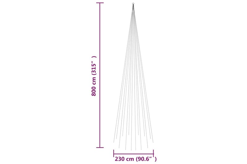 beBasic Juletre på flaggstang 1134 LED kaldhvit 800 cm - Innredning - Julepynt & helgedekorasjon - Julepynt & juledekorasjon - Plastjuletre