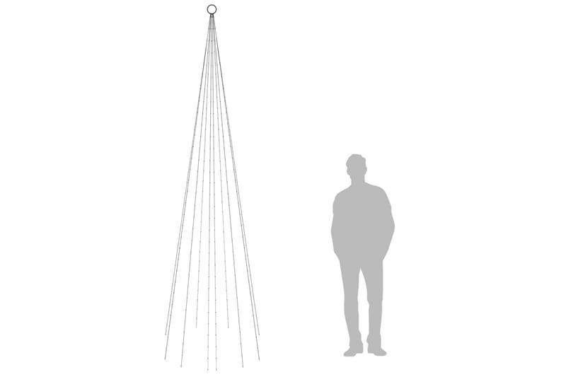 beBasic Juletre på flaggstang 310 LED fargerik 300 cm - Innredning - Julepynt & helgedekorasjon - Julepynt & juledekorasjon - Plastjuletre