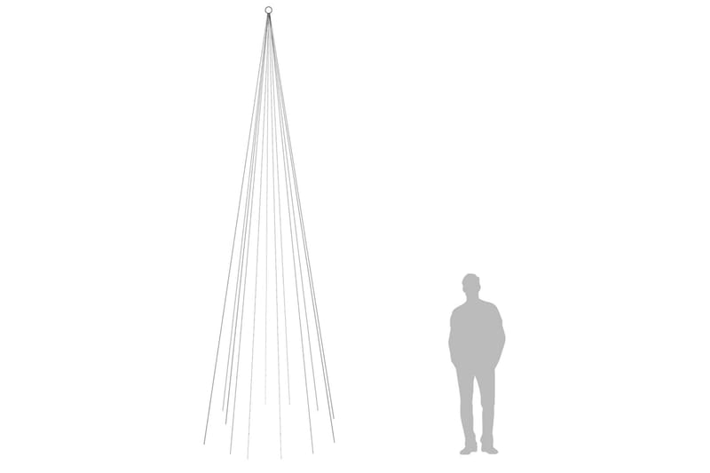 beBasic Juletre på flaggstang 732 LED fargerik 500 cm - Innredning - Julepynt & helgedekorasjon - Julepynt & juledekorasjon - Plastjuletre