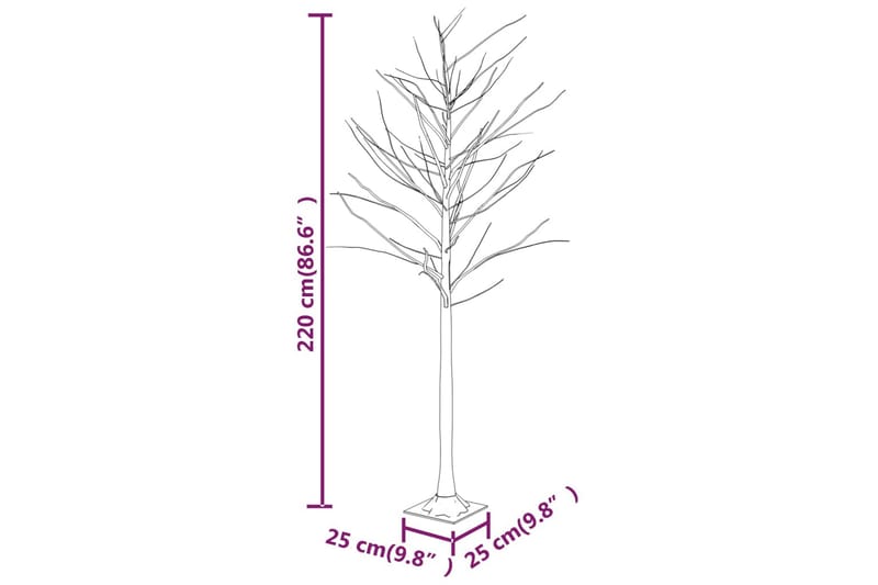 beBasic LED-bjørketre varmhvit 128 lysdioder 220 cm - Innredning - Julepynt & helgedekorasjon - Julepynt & juledekorasjon - Plastjuletre