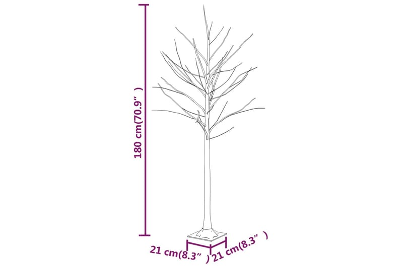 beBasic LED-bjørketre varmhvit 96 lysdioder 180 cm - Innredning - Julepynt & helgedekorasjon - Julepynt & juledekorasjon - Plastjuletre