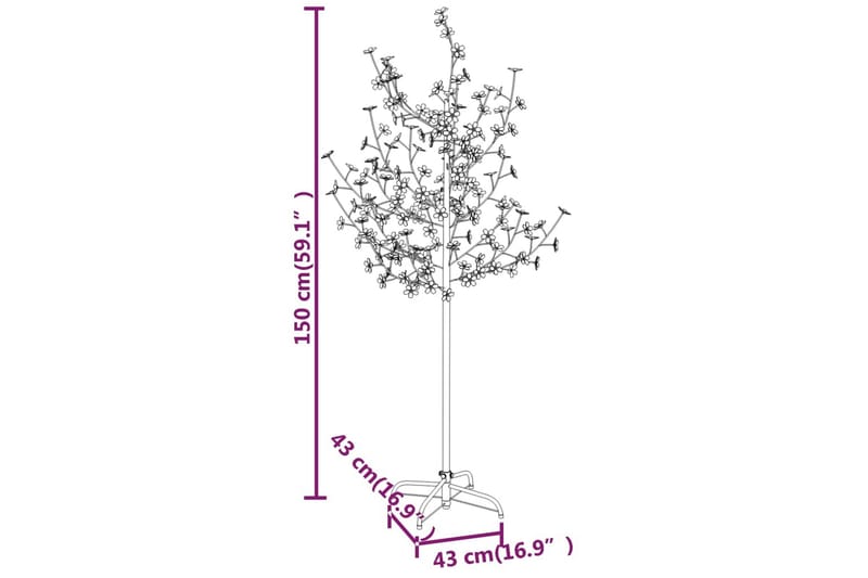 beBasic LED-tre kirsebærblomst varmhvit 120 lysdioder 150 cm - Innredning - Julepynt & helgedekorasjon - Julepynt & juledekorasjon - Plastjuletre