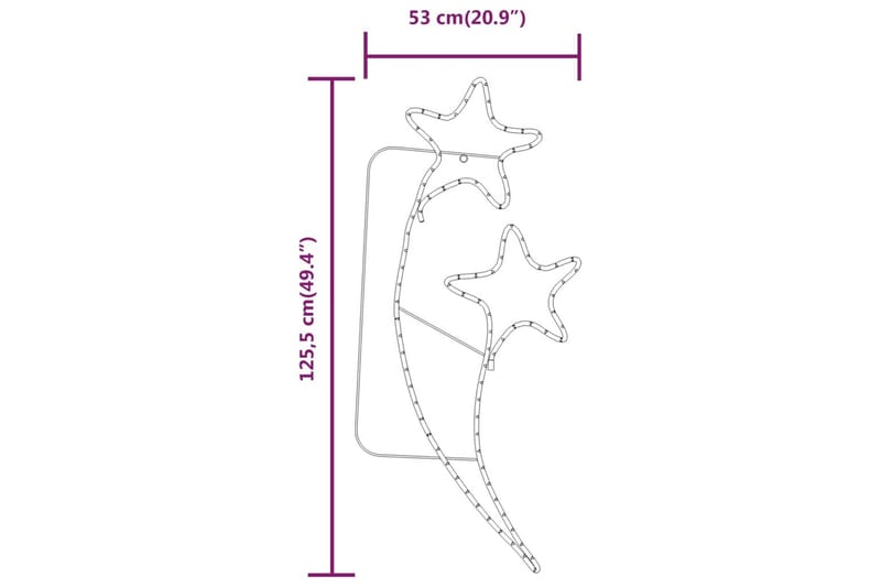 beBasic Stjerneformede taulys 2 stk med 180 lysdioder varm hvit - Innredning - Julepynt & helgedekorasjon - Julepynt & juledekorasjon - Lys jul