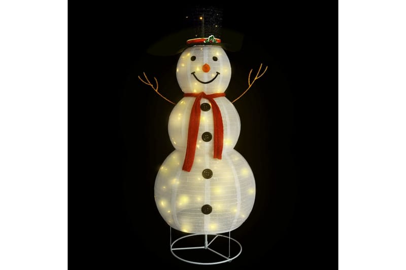 Dekorativ snømannfigur med LED luksusstoff 180cm - Hvit - Innredning - Julepynt & helgedekorasjon - Julepynt & juledekorasjon - Juleengel & julefigur