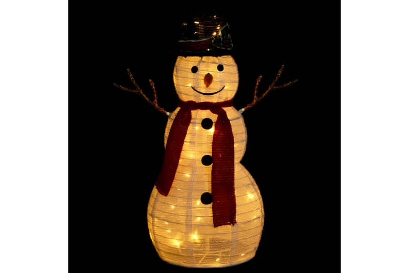 Dekorativ snømannfigur med LED luksusstoff 60cm - Hvit - Innredning - Julepynt & helgedekorasjon - Julepynt & juledekorasjon - Juleengel & julefigur