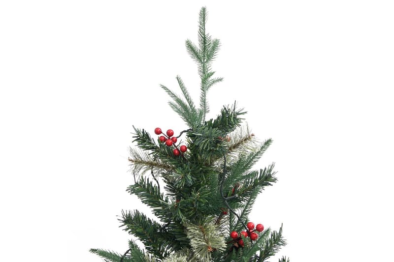 Juletre med lysdioder og kongler grønn 195 cm PVC og PE - Innredning - Julepynt & helgedekorasjon - Julepynt & juledekorasjon - Plastjuletre