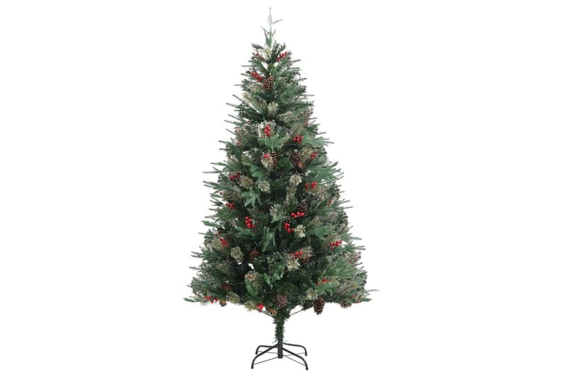 Juletre med lysdioder og kongler grønn 195 cm PVC og PE - Innredning - Julepynt & helgedekorasjon - Julepynt & juledekorasjon - Plastjuletre