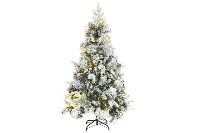 Kunstig LED-juletre med flokket snø og kongler 195 cm - Innredning - Julepynt & helgedekorasjon - Julepynt & juledekorasjon - Plastjuletre