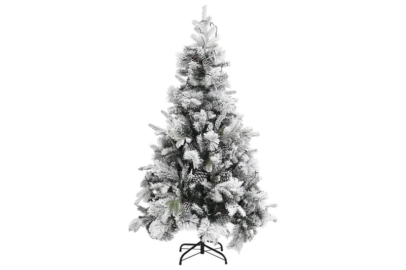 Kunstig LED-juletre med flokket snø og kongler 195 cm - Innredning - Julepynt & helgedekorasjon - Julepynt & juledekorasjon - Plastjuletre