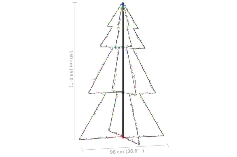 Julekjegle tre 200 LED innendørs og utendørs 98x150 cm - Innredning - Julepynt & helgedekorasjon - Julepynt & juledekorasjon - Plastjuletre