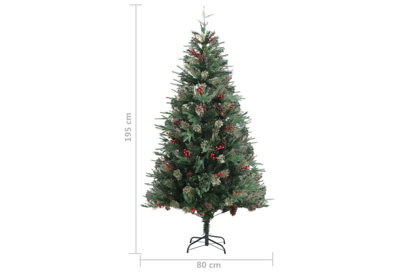 Juletre med kongler grønn 195 cm PVC og PE - Innredning - Julepynt & helgedekorasjon - Julepynt & juledekorasjon - Plastjuletre