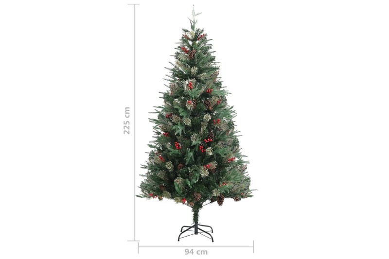 Juletre med kongler grønn 225 cm PVC og PE - Innredning - Julepynt & helgedekorasjon - Julepynt & juledekorasjon - Plastjuletre