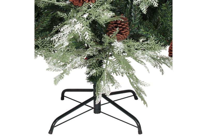 Juletre med kongler grønn og hvit 120 cm PVC og PE - Innredning - Julepynt & helgedekorasjon - Julepynt & juledekorasjon - Plastjuletre