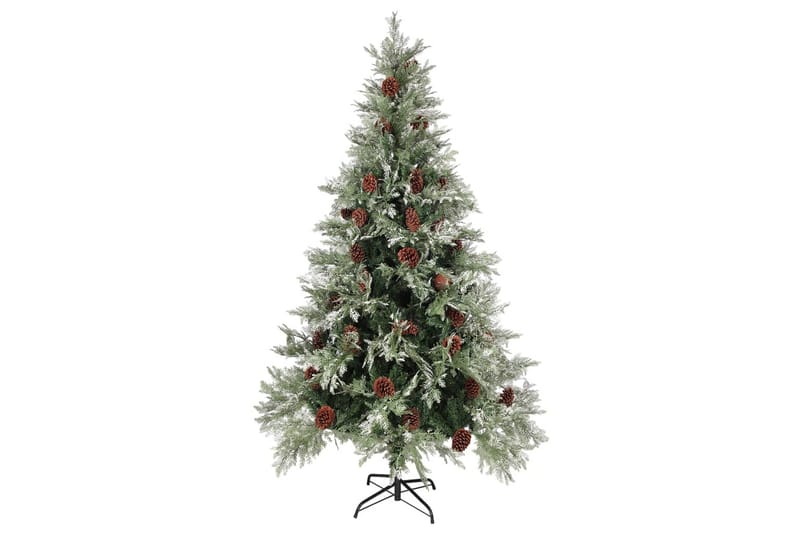 Juletre med kongler grønn og hvit 195 cm PVC og PE - Innredning - Julepynt & helgedekorasjon - Julepynt & juledekorasjon - Plastjuletre