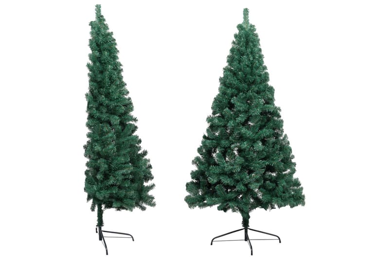 Kunstig halvt juletre med LED og kulesett 120 cm grønn - Innredning - Julepynt & helgedekorasjon - Julepynt & juledekorasjon - Plastjuletre