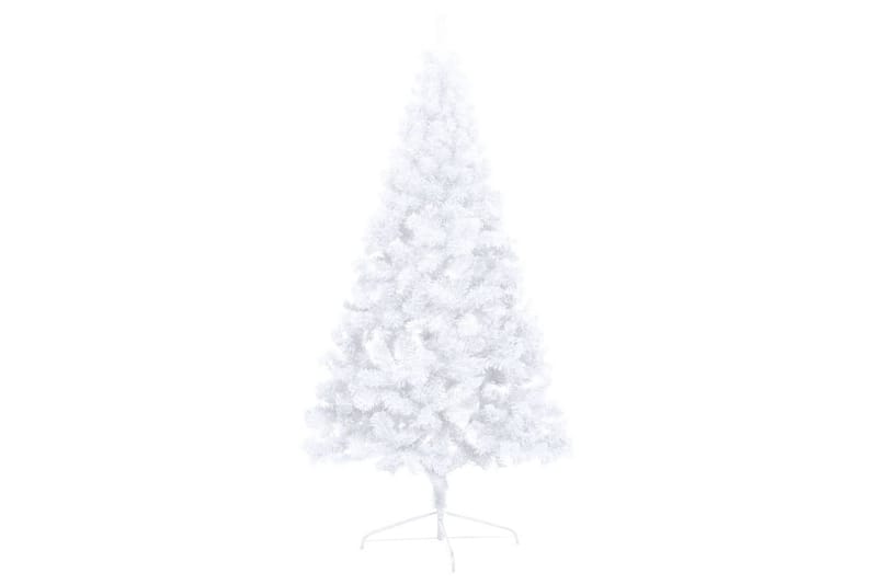 Kunstig juletre halvt med LED og kuler 150 cm hvit - Innredning - Julepynt & helgedekorasjon - Julepynt & juledekorasjon - Plastjuletre