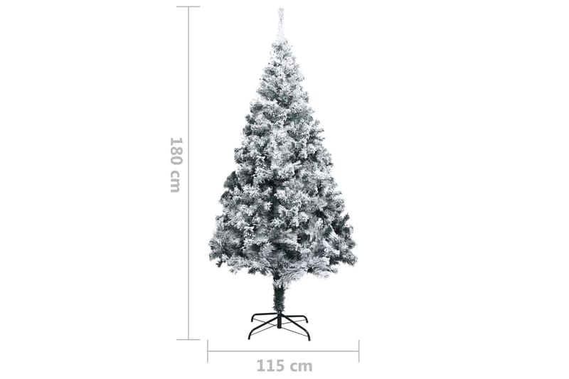 Kunstig juletre med flokket snø grønn 180 cm PVC - Innredning - Julepynt & helgedekorasjon - Julepynt & juledekorasjon - Plastjuletre